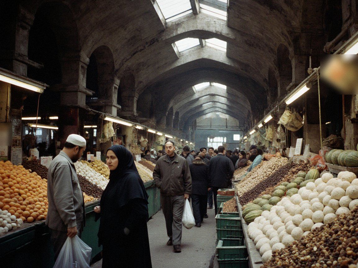 Inside the covered hall of Bazar-i Kalan, where the Office's collectors record food prices each week