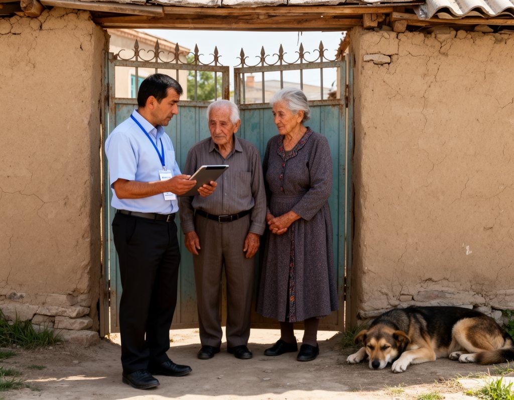 An enumerator records a household, October 2018